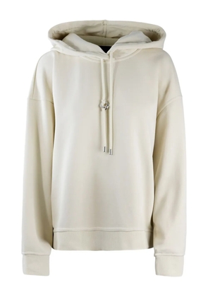 Sportmax logo-plaque hoodie - Neutrals