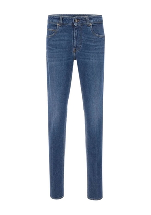 Fay leather-patch five-pocket jeans - Blue