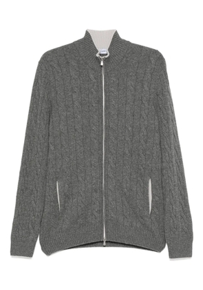 Gran Sasso cable-knit zip-front cardigan - Grey