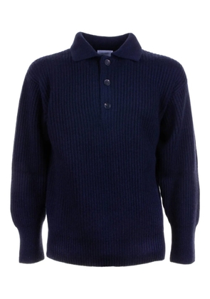 Malo ribbed polo sweater - Blue