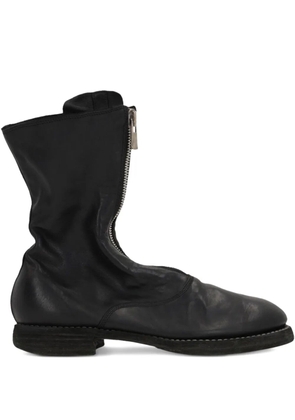 Guidi zip-front round-toe boots - Black