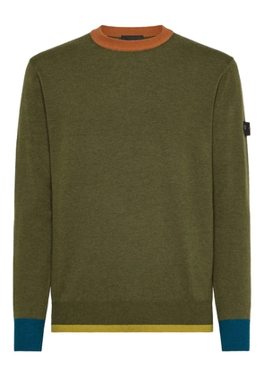 Peuterey colour-block crew-neck sweater - Green