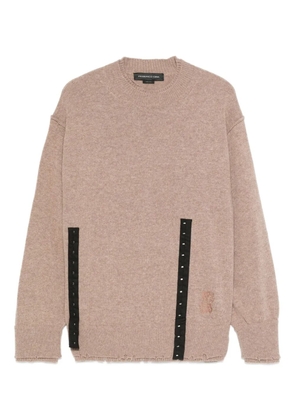FEDERICO CINA frayed-hem sweater - Brown