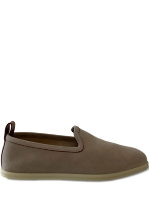 Loro Piana Venice suede-leather slip-on loafers - Brown