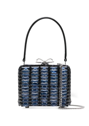 Self-Portrait crystal-embellished top-handle mini bag - Blue