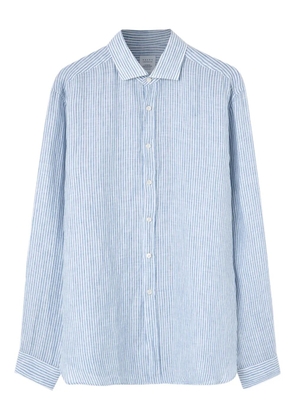Xacus striped linen shirt - Blue