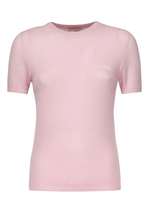 Miu Miu lace-effect intarsia top - Pink