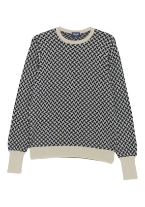 Drumohr geometric-pattern crew-neck sweater - Blue