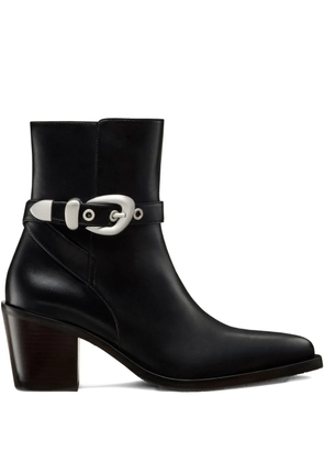 Stuart Weitzman Maven buckle-strap pointed-toe boots - Black