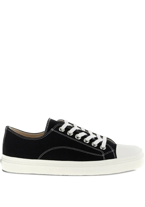 Moschino Edge contrast-stitch canvas trainers - Black