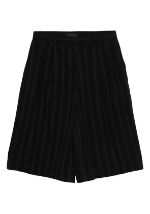 Juun.J pinstriped pleated shorts - Black