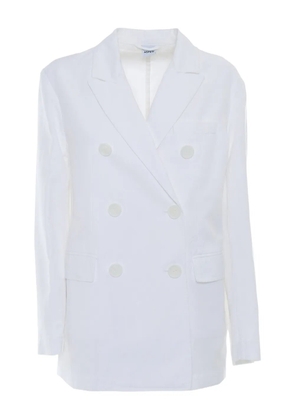 ASPESI double-breasted cotton linen blazer - White