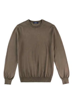 Fay round-neck cotton sweater - Brown