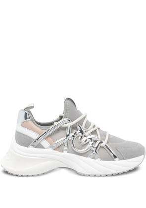 PINKO Ariel metallic-panel lace-up sneakers - Grey