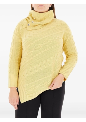 ELENA MIRO` cable-knit high-neck sweater - Yellow