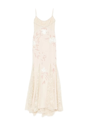 GEORGES HOBEIKA beaded lace dress - Neutrals