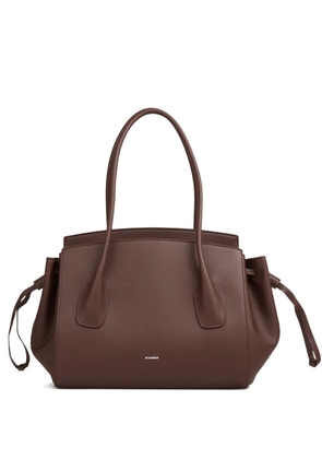 Jil Sander Voyage drawstring leather tote bag - Brown