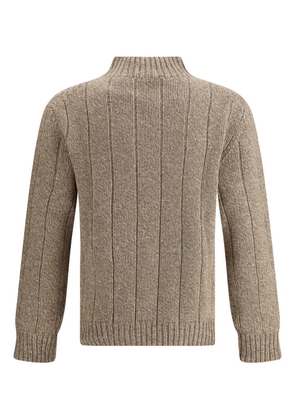BROOKSFIELD high-neck cable-knit sweater - Neutrals