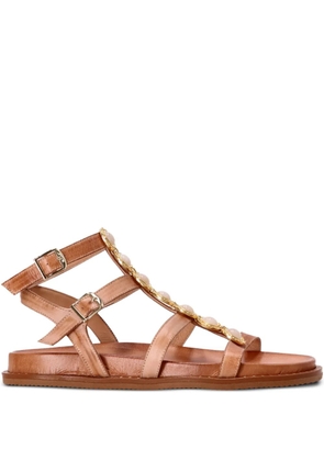 Kotris Sandals stone-embellished buckle sandals - Brown