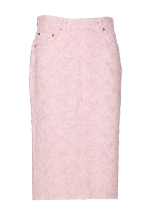 Haikure lace denim midi skirt - Pink