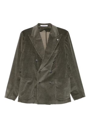 Tagliatore double-breasted corduroy blazer - Green