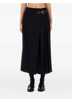 Moschino buckle-detail midi skirt - Blue