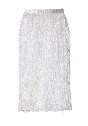 Almaz sequin-embellishment midi skirt - White