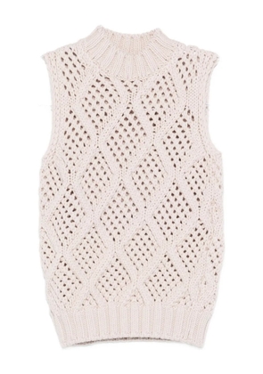 Eleventy cable-knit sleeveless top - Neutrals