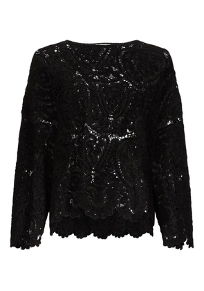 LouLou de Saison crochet lace sweater - Black