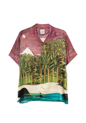 Donde Esteban La Sierra printed silk shirt - Green