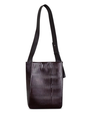 UMBER POSTPAST Book pleated leather shoulder bag - Brown