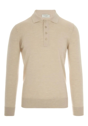 Paolo Pecora long-sleeve virgin-wool polo shirt - Neutrals