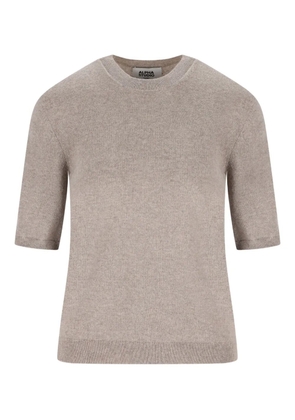 ALPHA STUDIO short-sleeve cashmere top - Neutrals