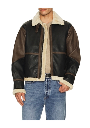 ALPHA INDUSTRIES Faux Leather B-3 Mod Jacket in Brown. Size XL/1X. Also in L.