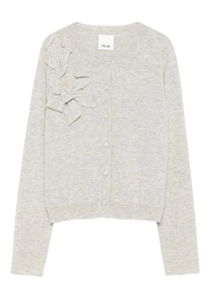 Allude flower-embellished cardigan - Grey