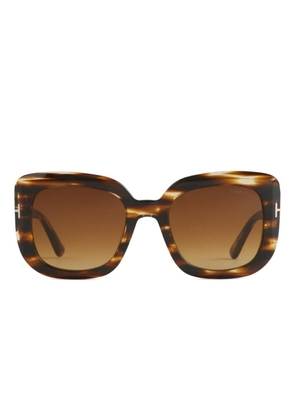 TOM FORD Eyewear Carla tortoiseshell square sunglasses - Brown