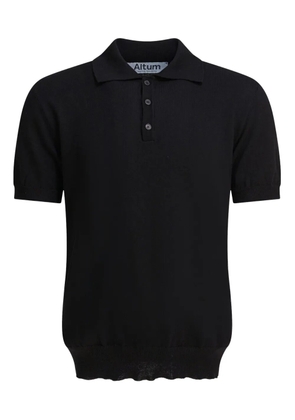 ALTUM short-sleeve knitted polo shirt - Black