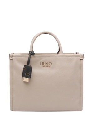 LIU JO top-zip double-handle tote bag - Neutrals