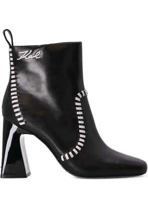 Karl Lagerfeld leather striped-detail boots - Black