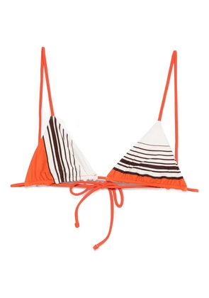 SIR. Destino striped-pattern triangle bikini top - White