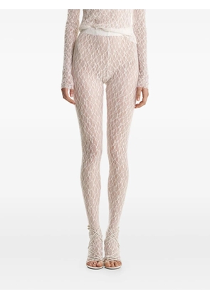 2310 STUDIO lace-pattern trousers - White