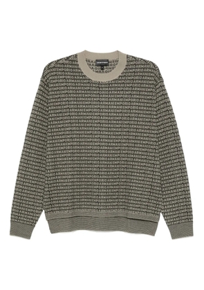 Emporio Armani logo-print wool sweater - Green