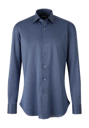 Fray houndstooth long-sleeve shirt - Blue