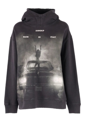 DONDUP graphic-print long-sleeve hoodie - Black