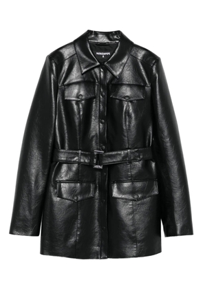 Patrizia Pepe belted flap-pocket jacket - Black