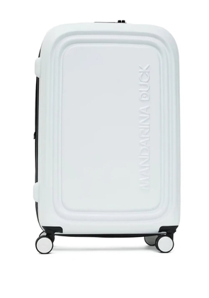 Mandarina Duck embossed logo suitcase - White