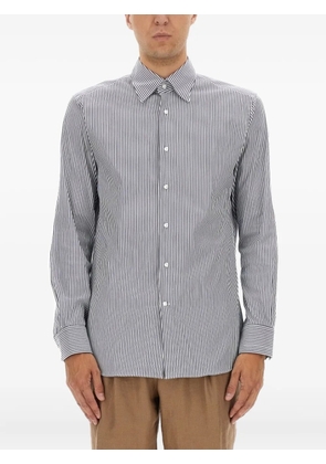 BOSS striped camel shirt - White
