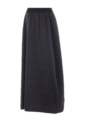 Maria Calderara quilted pleated long skirt - Black