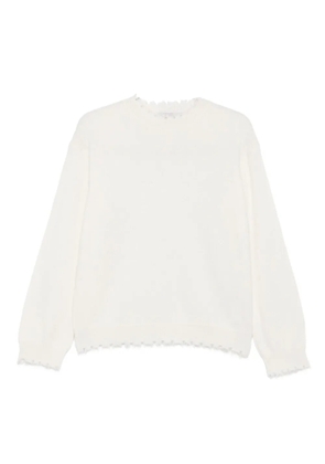 Antonelli frayed-hem round-neck sweater - White