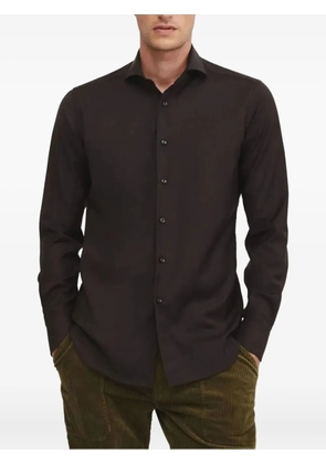 Xacus button-cuff wool shirt - Brown